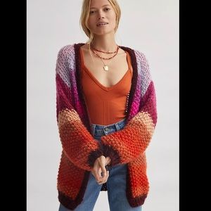NWT anthro one size open front rainbow cardigan